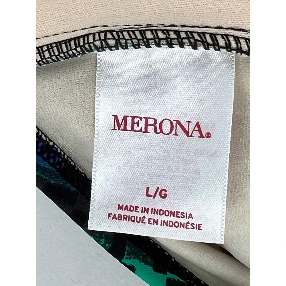 Merona One‎ Piece Swimsuit Halter Geometric Print Swimwear L